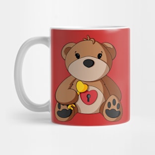 Key To My Heart Heart Teddy Bear Mug